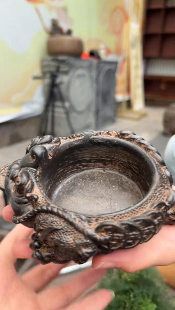 陶土【合成青石】金蟾盆