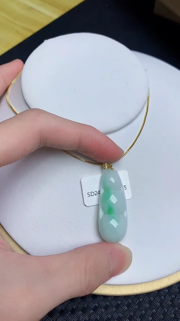 【闪购商品】翡翠颈饰18K金镶嵌453453453