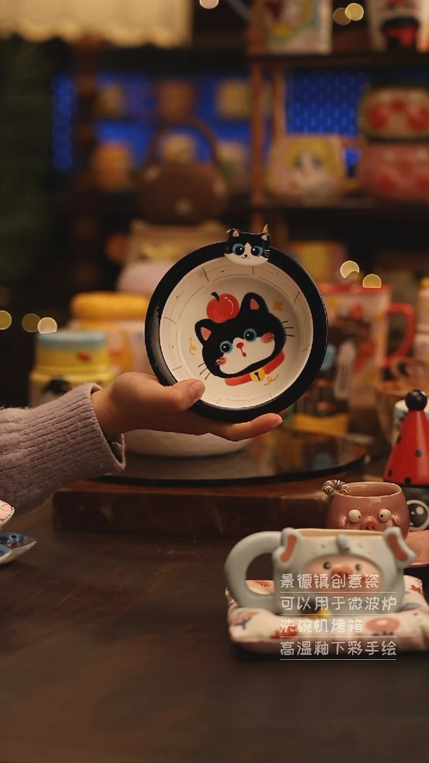 陶瓷景德镇可爱陶瓷釉下彩绘设计师款