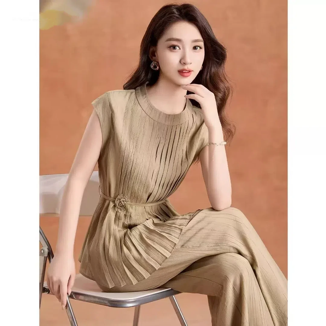 〈纪朵研〉0537高端职业套装女夏2025新款爆款妈妈装时尚两件套