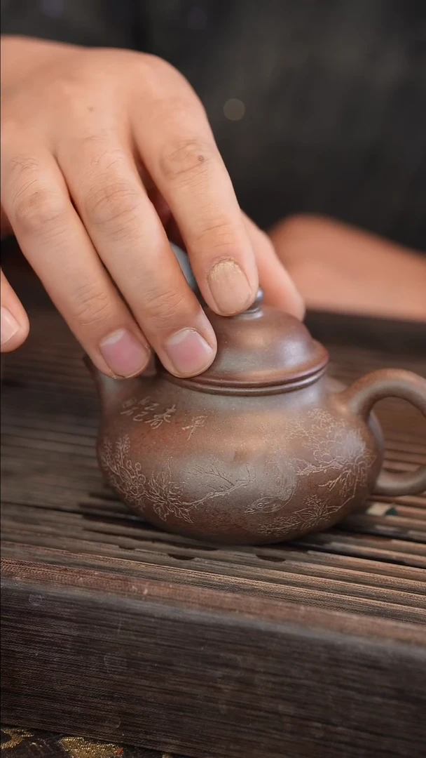 茶壶紫砂原矿手工制作宽口