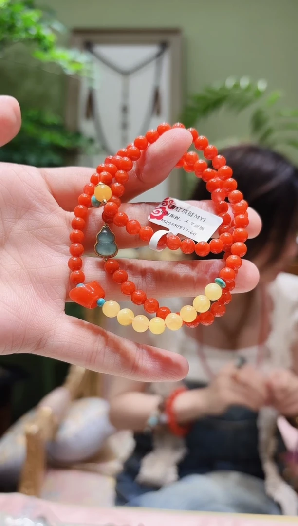 银S925镶嵌项链南红玛瑙南红项链MYL0917-60多样性发货