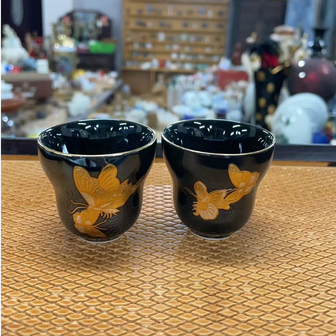 日式回流黑金葫芦茶杯