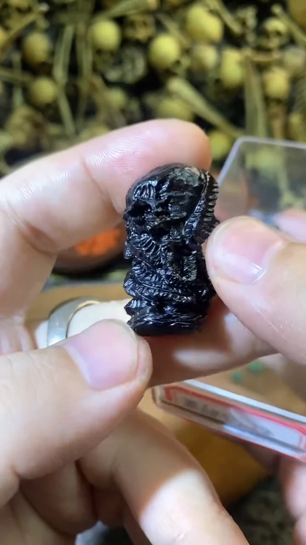 【闪购商品】玛瑙/玉髓颈饰未镶嵌48黑章鱼骷髅竖孔无包装