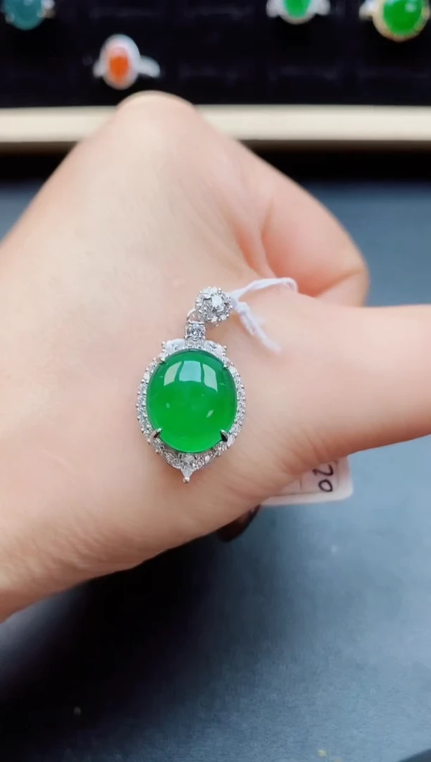 翡翠银S925镶嵌吊坠(赠链)5080505