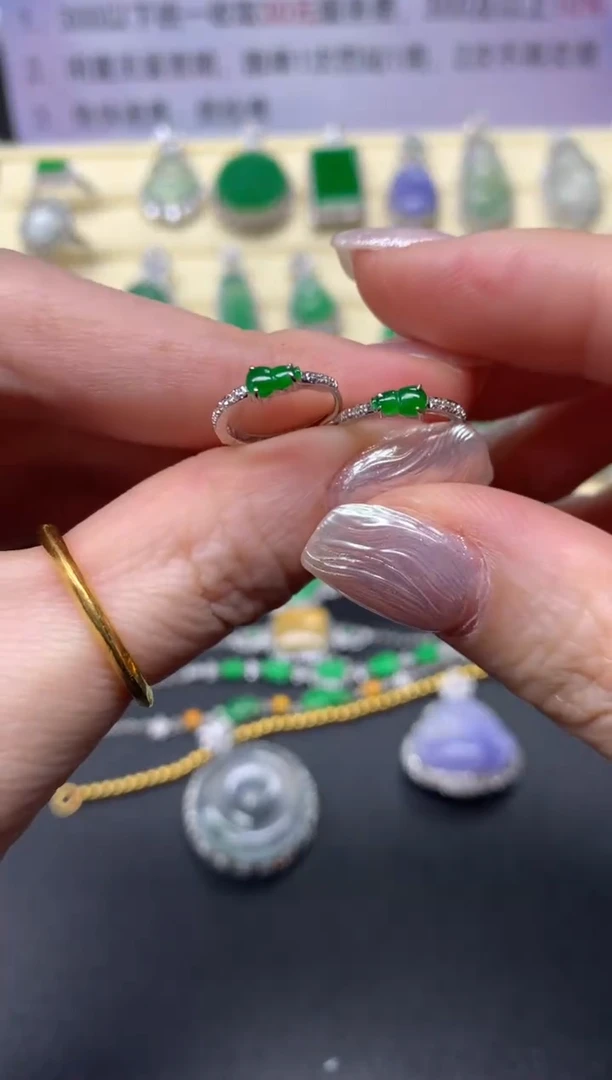 【闪购商品】翡翠耳饰18K金镶嵌耳饰|1100+110