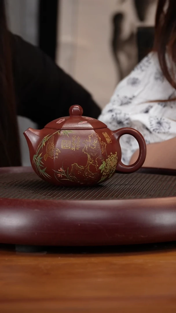 茶壶紫砂75XXY六方西施 红泥380cc