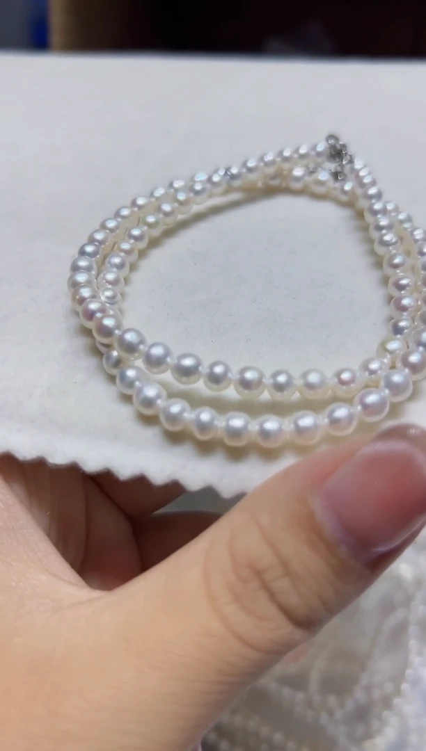 银S925镶嵌淡水珍珠项链1