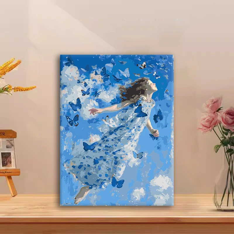 (肆意生长）diy数字油画红线条手工填涂色解压治愈丙烯装饰画