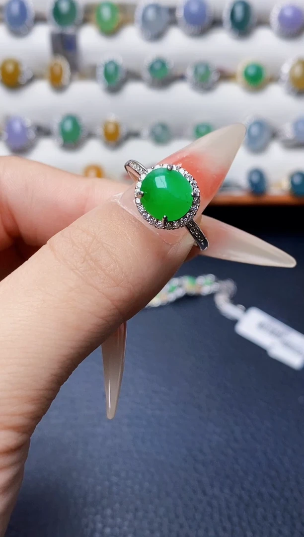 银S925镶嵌戒指翡翠1583