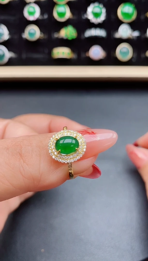 【闪购商品】翡翠戒指银S925镶嵌50805508