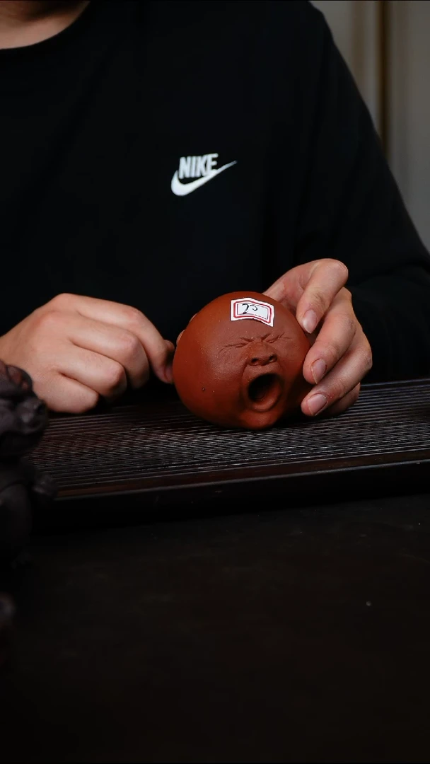 紫砂茶壶原创微瑕哈欠茶宠20号