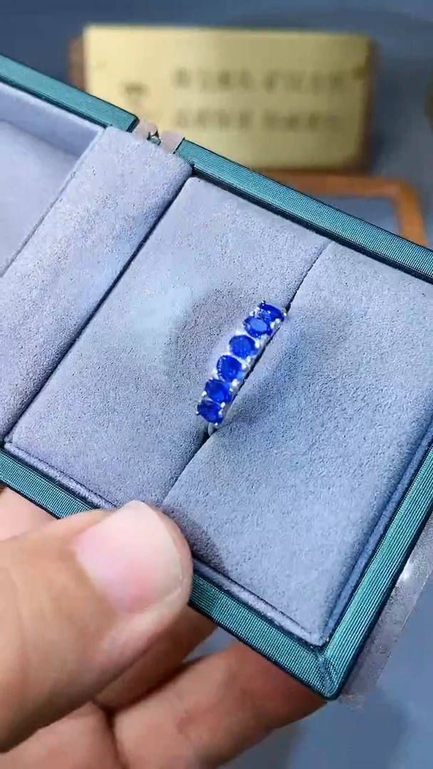 【闪购商品】蓝宝石戒指银S925镶嵌54