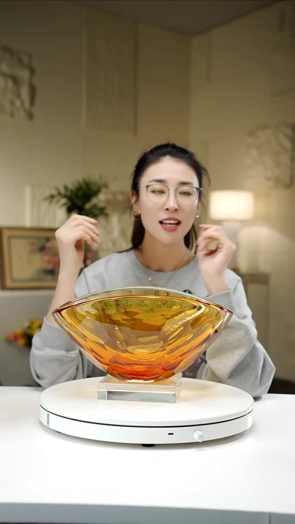 手工艺品琉璃琥珀色元宝果碗