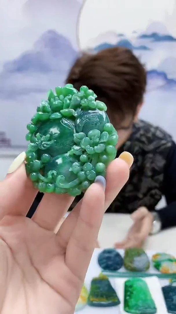 未镶嵌定制翡翠5159lr-毛货挂件53