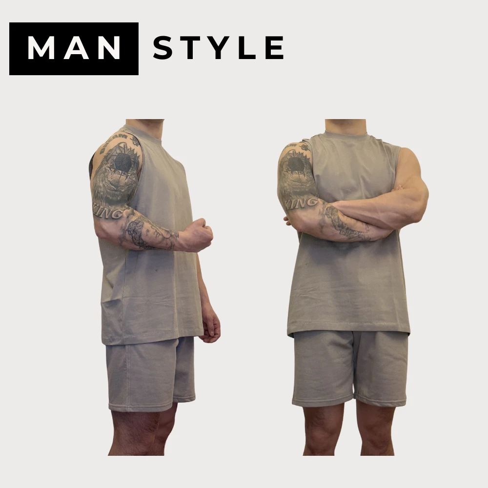 春夏套装美版索罗娜凉感科技面料潮牌背心时尚(230g)夏天ootd衣服