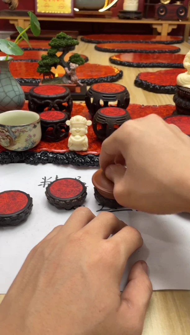 东非黑黄檀（紫光檀）（微瑕）（小）单层莲花2个