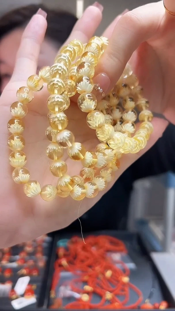 【闪购商品】琥珀手串未镶嵌/阴雕圆珠款/9mm/多样性发其一