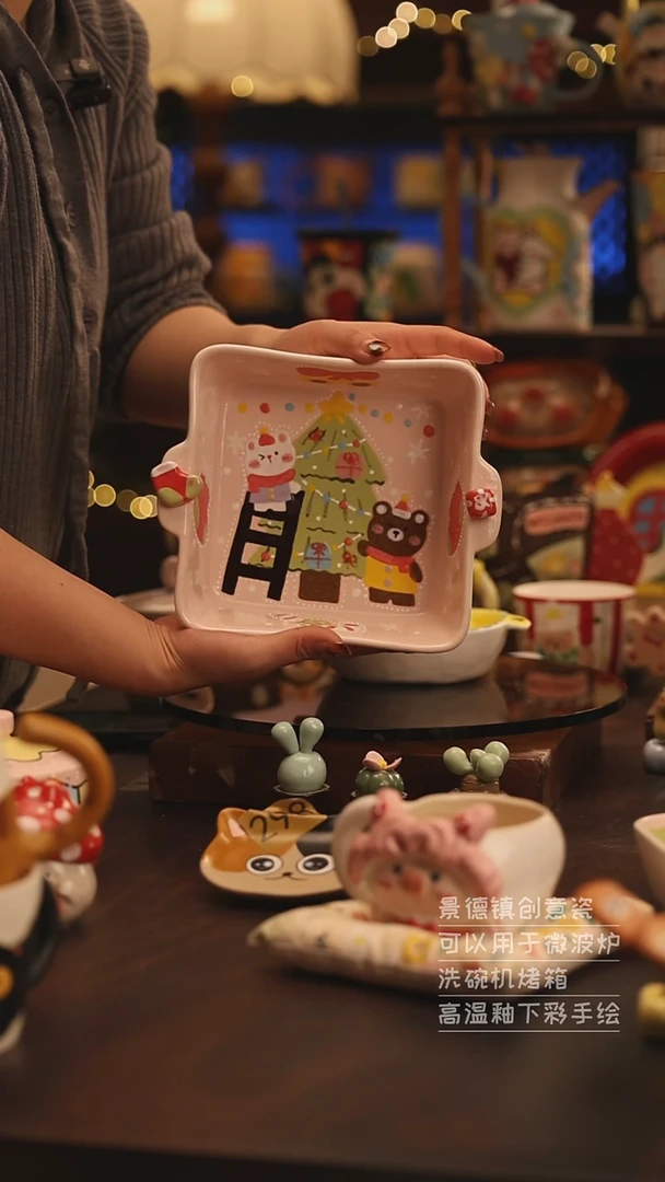 陶瓷景德镇可爱陶瓷釉下彩绘设计师款