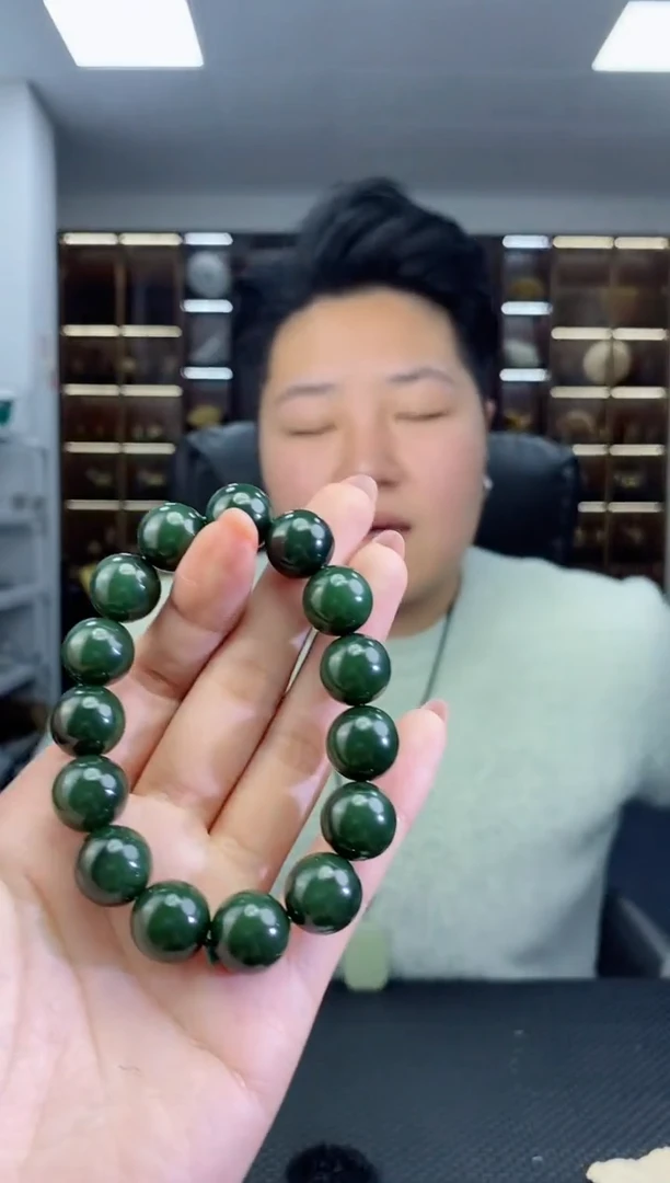 【闪购商品】和田玉手串未镶嵌圆珠卡14