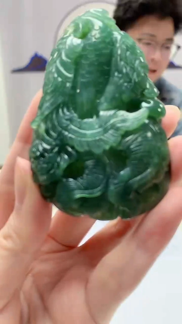 【闪购商品】定制翡翠未镶嵌4688zm-毛货挂件凤凰45