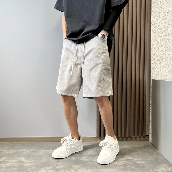 2025夏季新款潮流美式高街工装短裤男士宽松大口袋五分休闲短裤