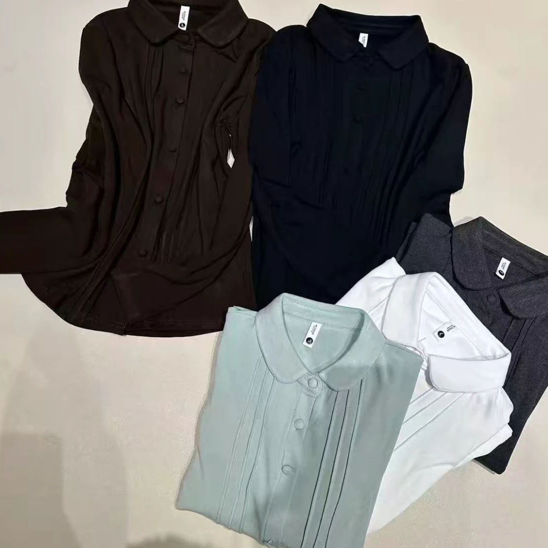 依骊汇冬款磨毛衬衫领设计感百搭长袖显瘦上衣女5618