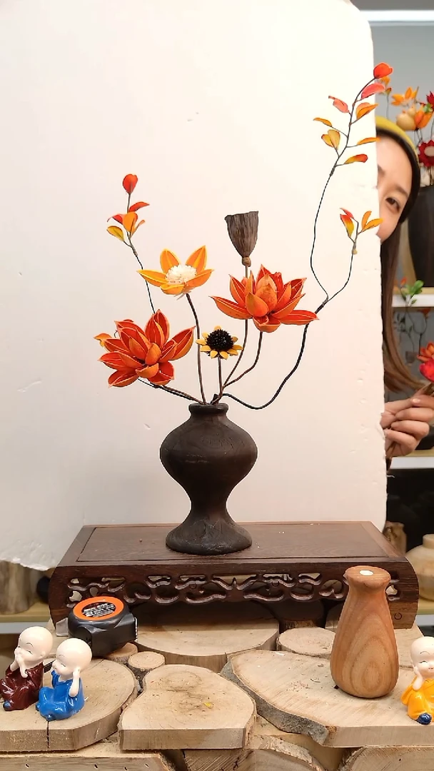 木实木花瓶一物一拍