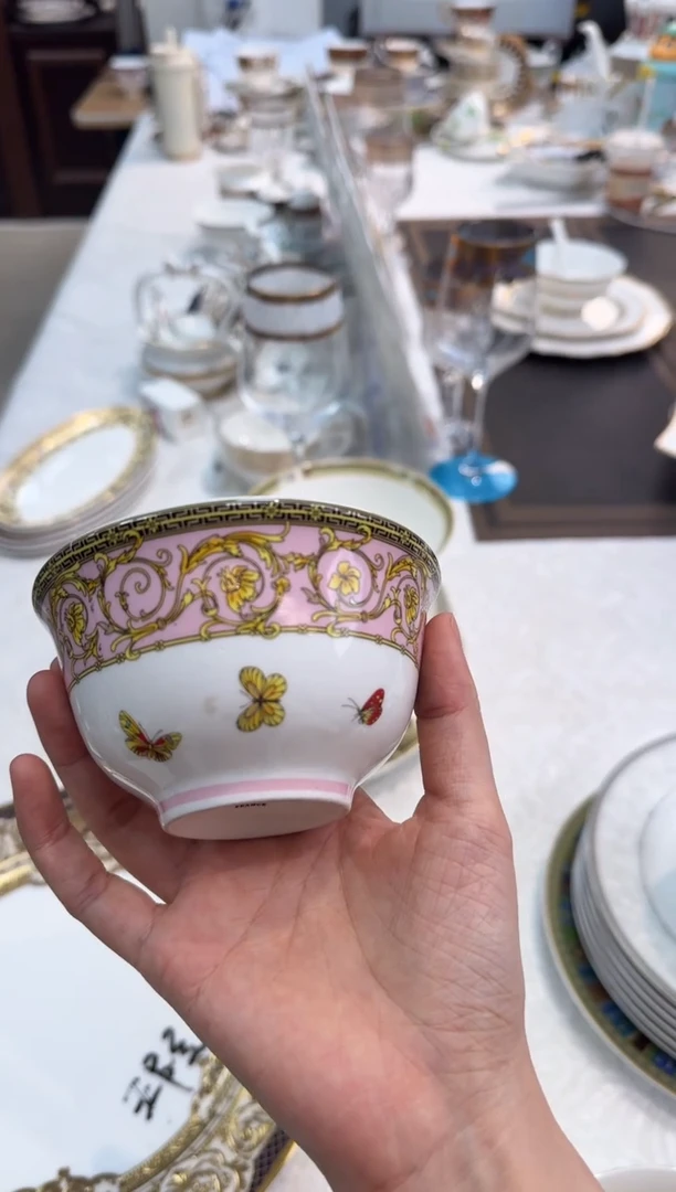 瓷片4英寸奶茶碗 微瑕 6个