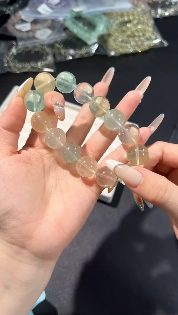 未镶嵌手链萤石60n多样性发其一【1条】默认微瑕16mm