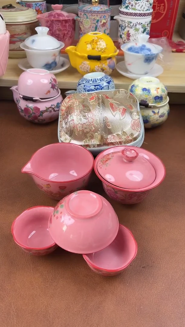 陶陶瓷茶具摆件旅行套组