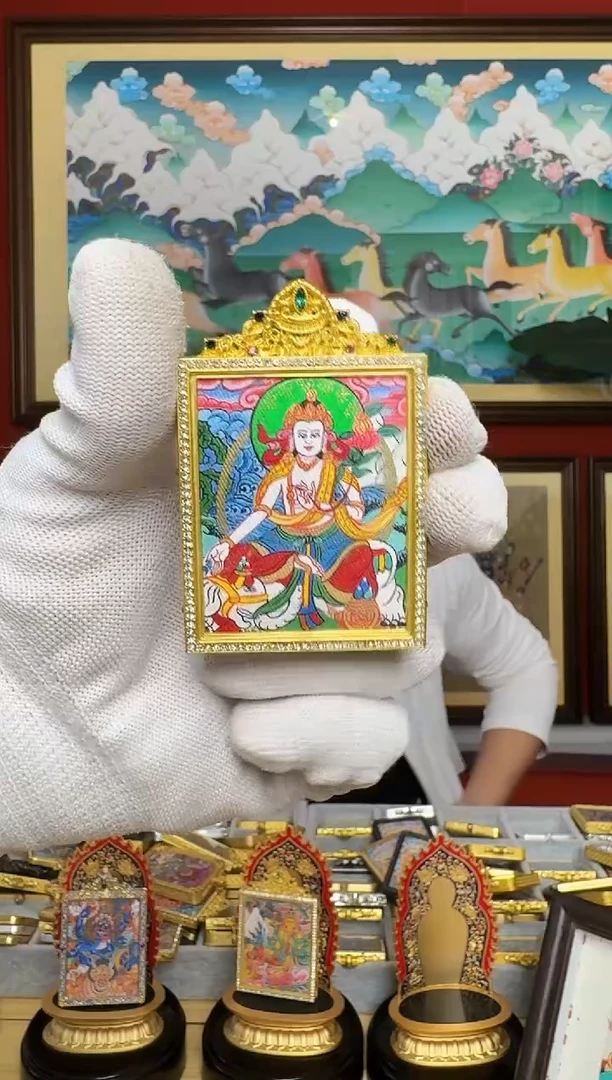 吊坠普老师-热贡纯手绘周毛