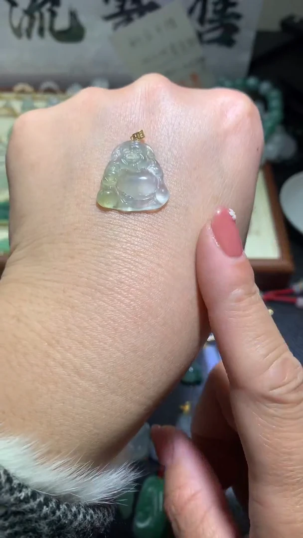 【闪购商品】翡翠颈饰18K金镶嵌0144翡翠吊坠