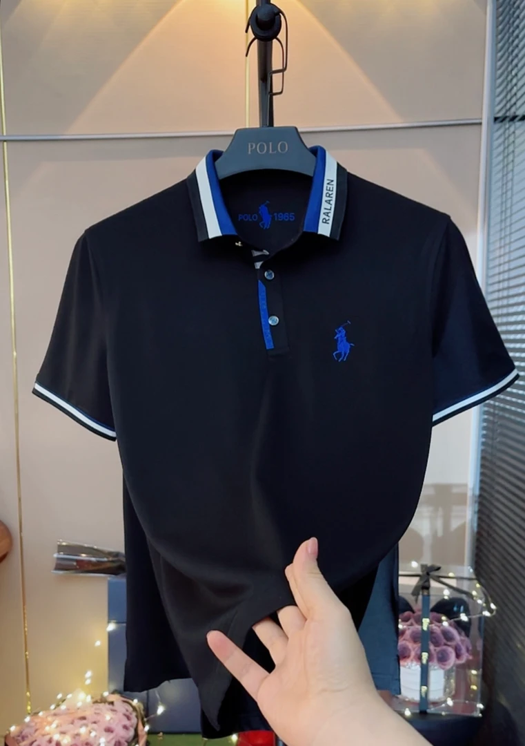 蓝标刺绣男士短袖POLO衫夏季透气舒适休闲百搭上衣