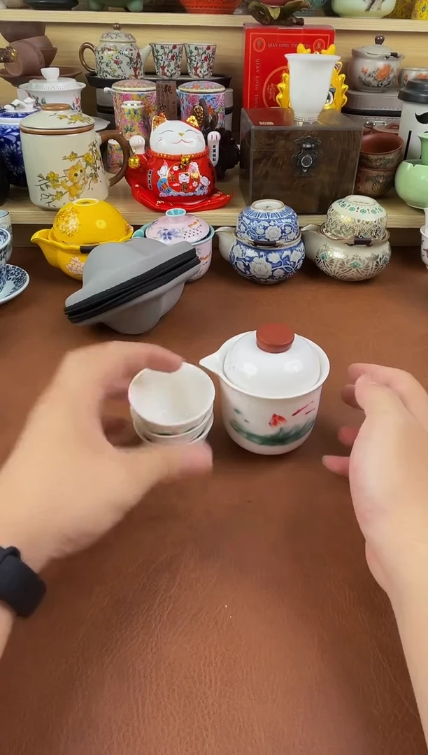 陶瓷茶具摆件旅行套组