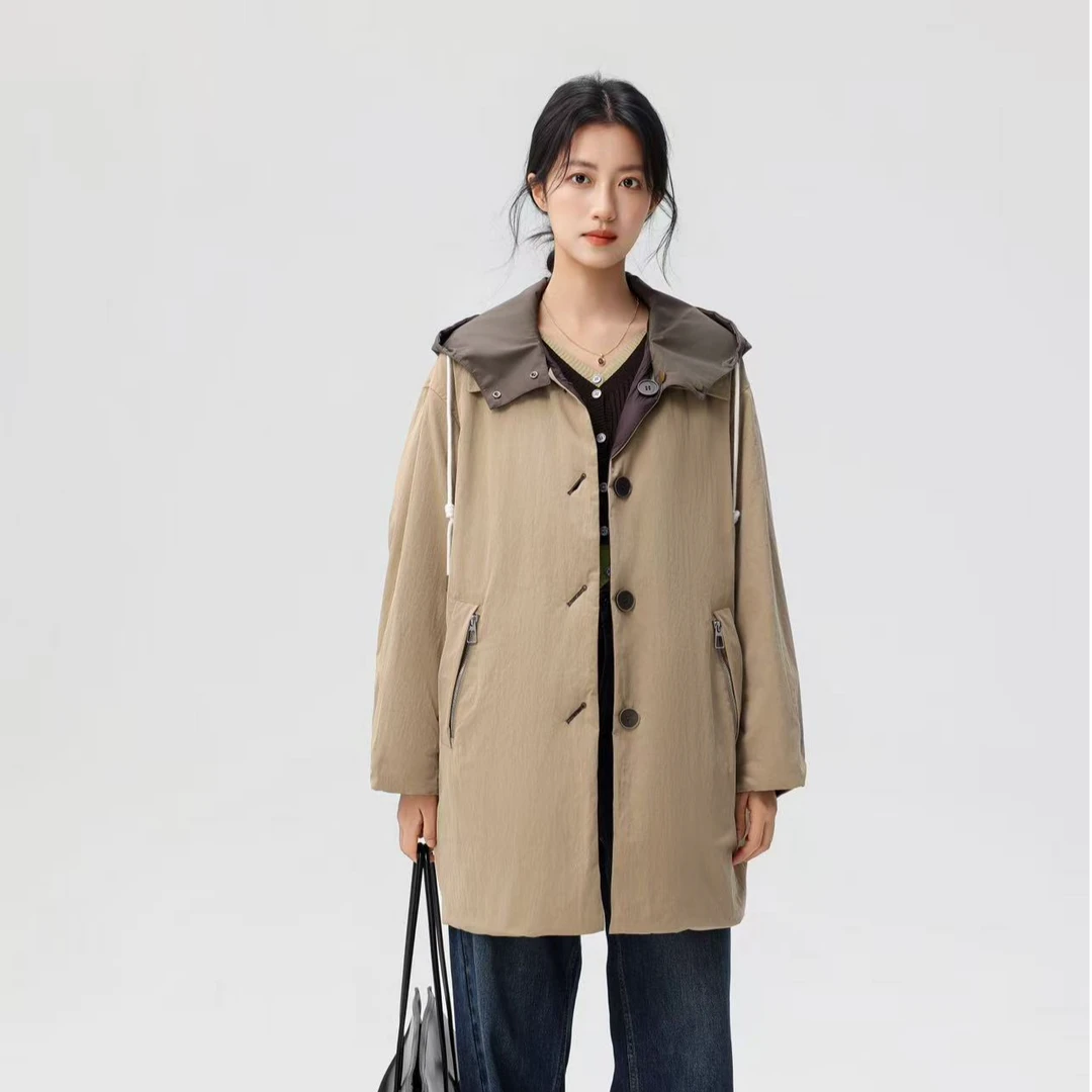 YAYA/鸭鸭女简约长袖中长款设计师春秋日系宽松型修身型冬季
