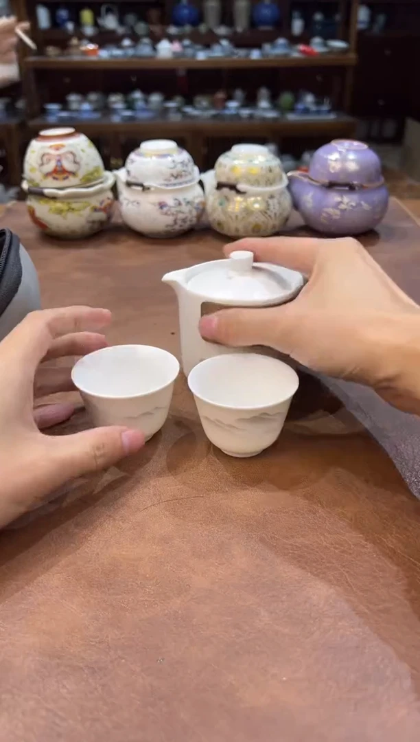真的很便宜超好看会开片的旅行茶具