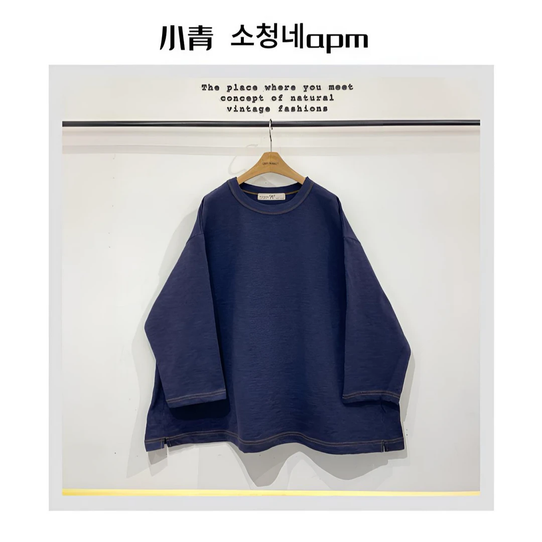 韩国东大门 蝴蝶结/后口袋下摆小开衩T恤