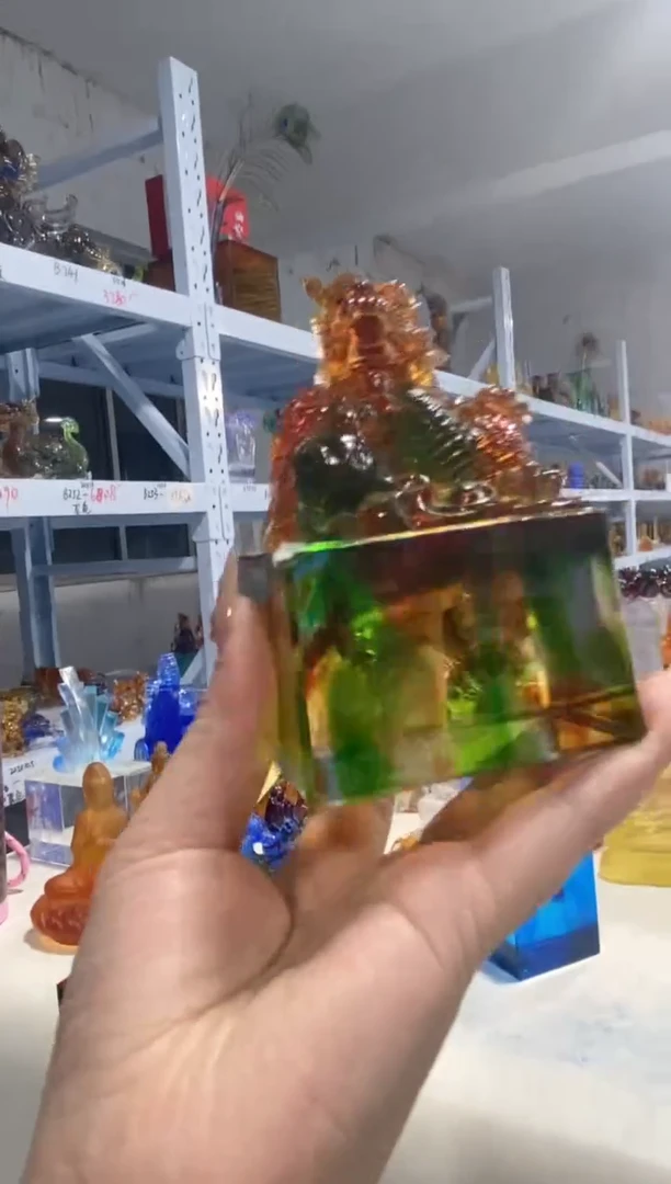 手工艺品琉璃29 龙印章 古法琉璃 微瑕介意勿拍 不退不换