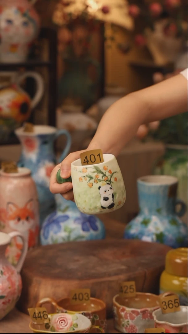 陶瓷401景德镇设计师手作花器摆件侘寂风