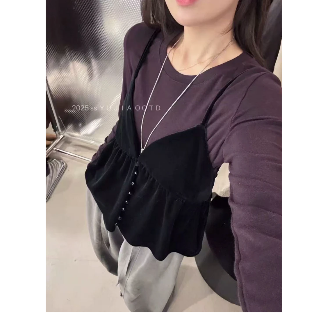 15592·丝绒两件套 SY# 东大门韩女丝绒两件套·