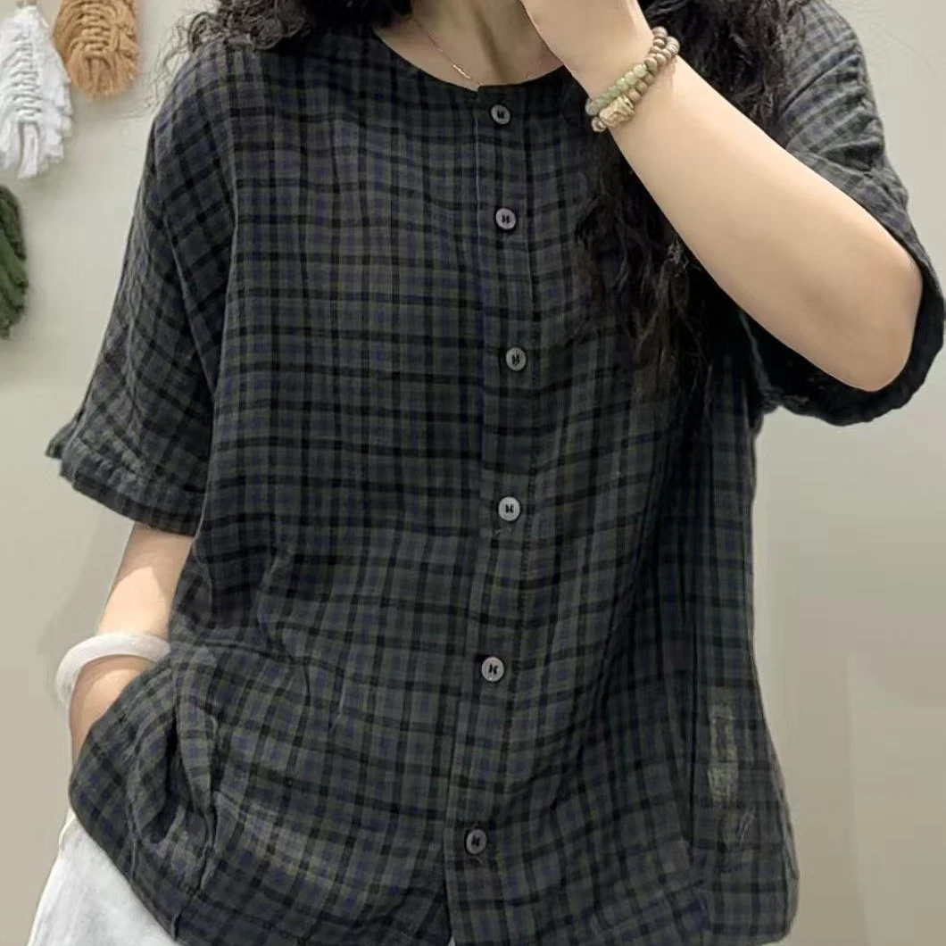 13601新款夏季休闲减龄宽松显瘦气质文艺衬衫