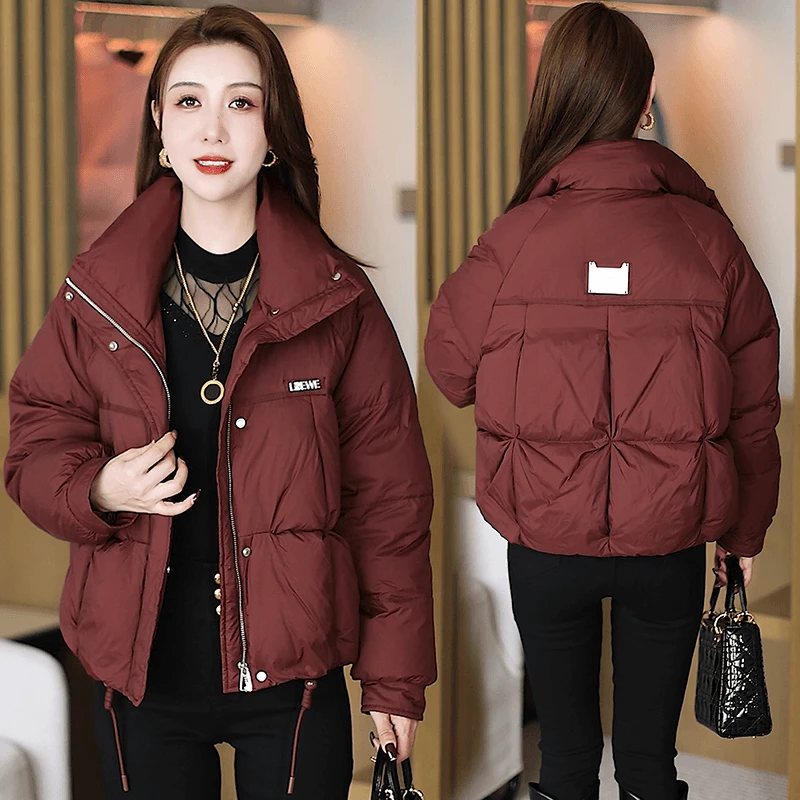 百搭时尚短款棉衣女洋气翻领外套冬季新款小个子宽松显瘦棉服—781