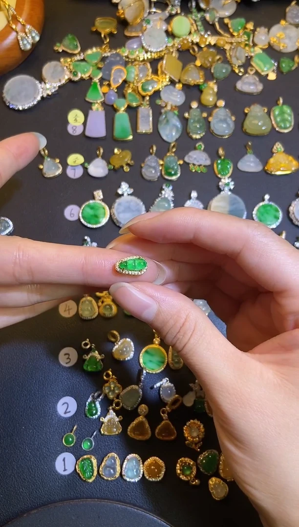 吊坠(不含链)银S925镶嵌翡翠1