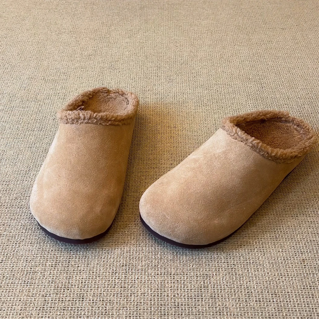 RubyL/3cm休闲百搭懒人日常外穿保暖舒适一脚蹬勃肯毛毛拖鞋女款