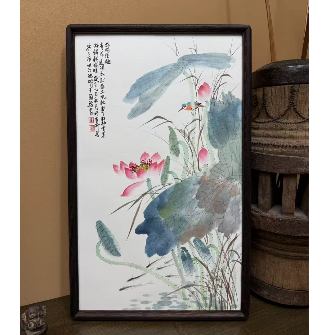 《荷间佳趣》32×52花鸟装饰画