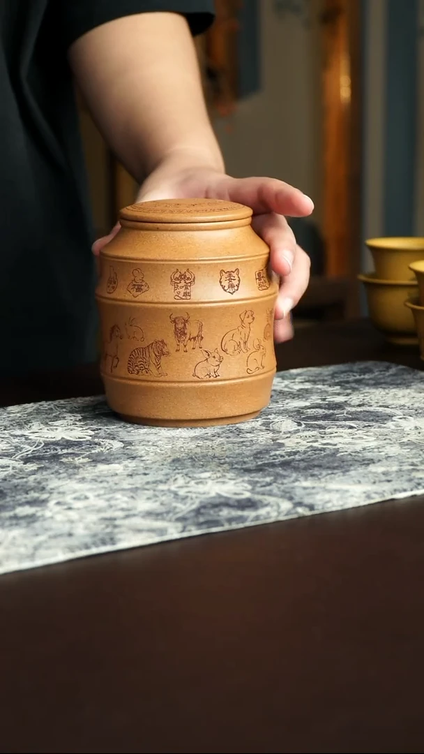 茶杯紫砂26号宜兴紫砂原矿作品茶叶罐