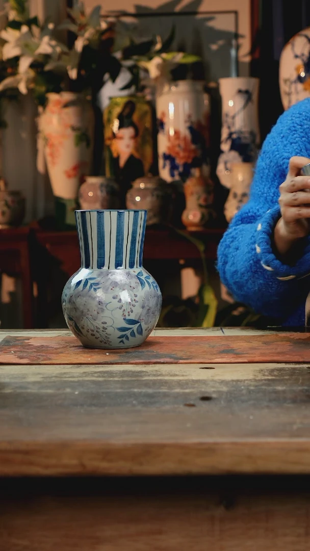 【闪购商品】瓷片景德镇纯手工釉下彩精品花瓶