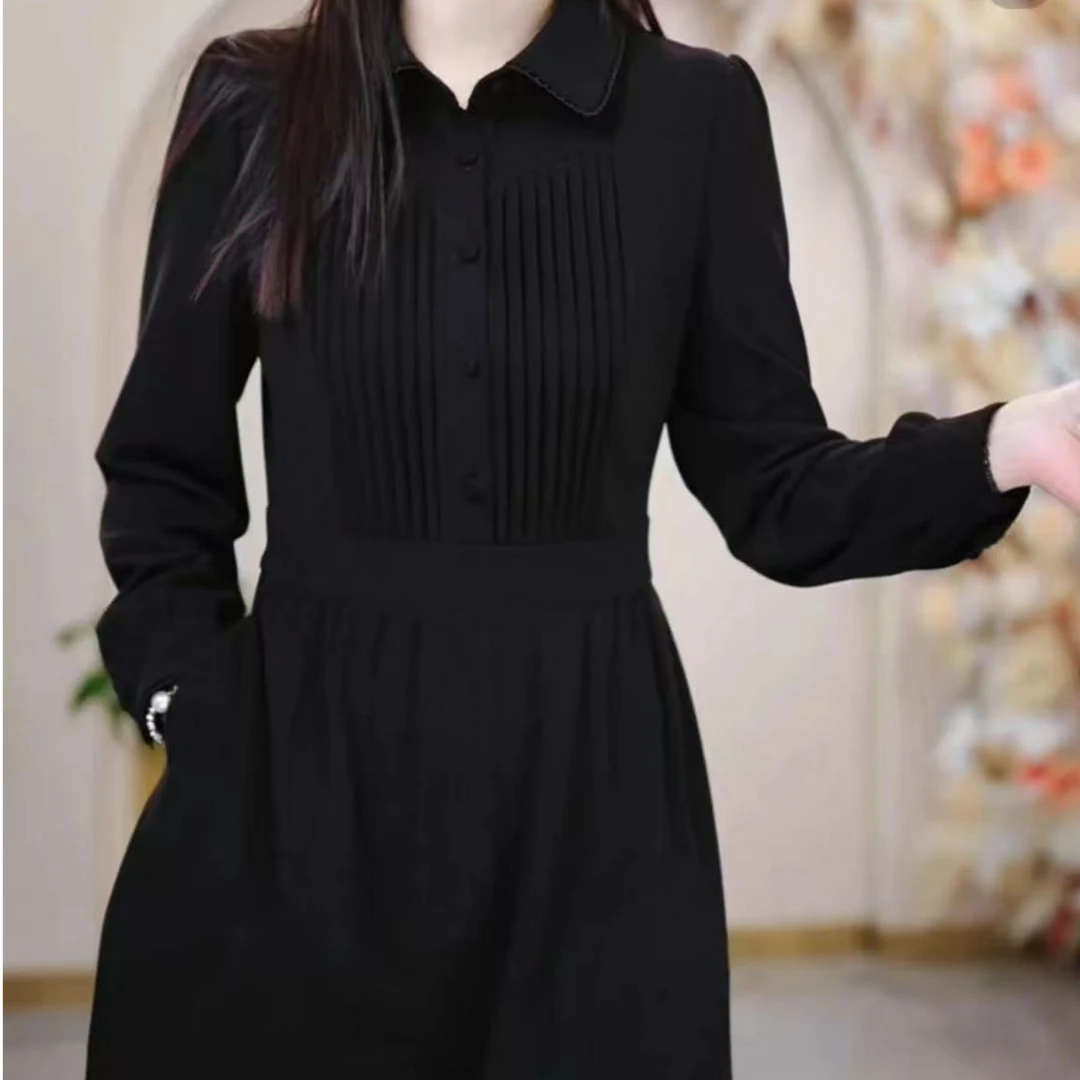 A26-A不显胸遮屁休闲舒适极简风百搭时尚显瘦连衣裙心机女