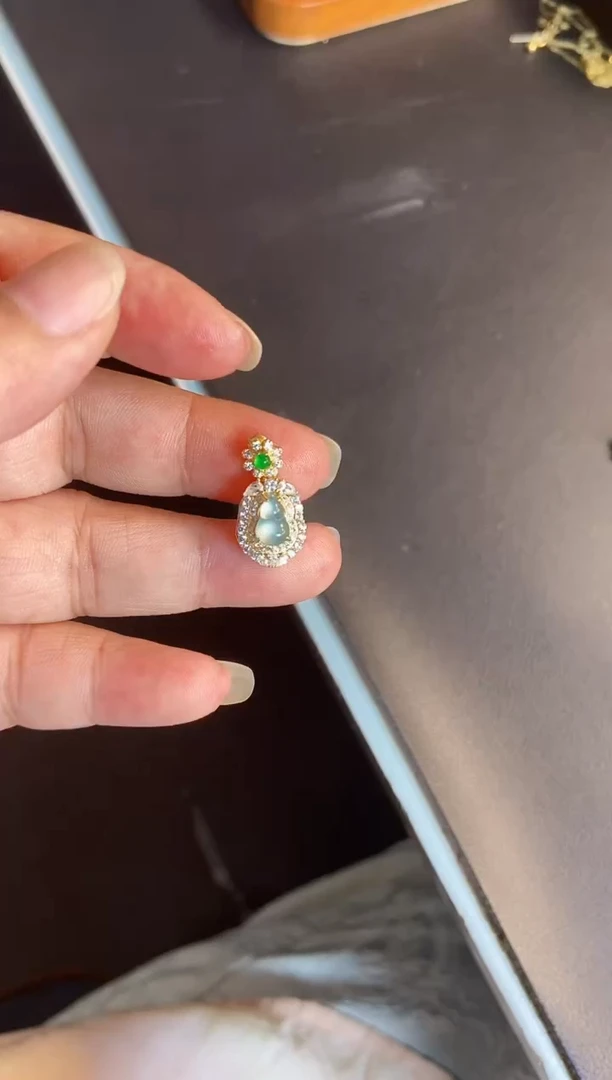 吊坠(不含链)银S925镶嵌翡翠1